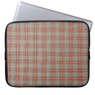 Funda Para Portátil Tartán escocés: patrón rojo-verde-amarillo.