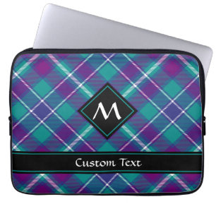 Funda Para Portátil Tartán verde marino, púrpura y azul
