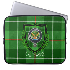Funda Para Portátil Tartan y Cresta del Clan Escocés Galloway 