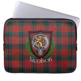 Funda Para Portátil Tartan y Cresta del Clan Escocés Nicolson