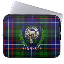 Tartan y Cresta del Clan Escocés Russell 