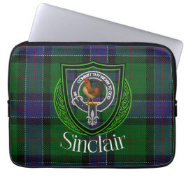 Funda Para Portátil Tartan y Cresta del Clan Escocés Sinclair 