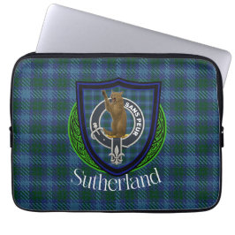 Funda Para Portátil Tartan y Cresta del Clan Escocés Sutherland 