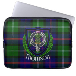 Funda Para Portátil Tartan y Cresta del Clan Escocés Thomson 