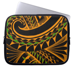 Funda Para Portátil tatoos polinesios tribales que remolinan en