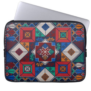 Funda Para Portátil Tatuaje de bordado tradicional palestino colorido