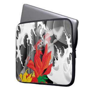Funda Para Portátil Tatuaje de Koi: Diseño tradicional del japonés