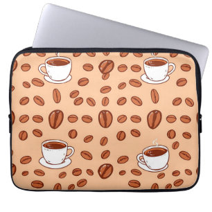 Funda Para Portátil Tazas de Granos de Café Patrón Acogedor