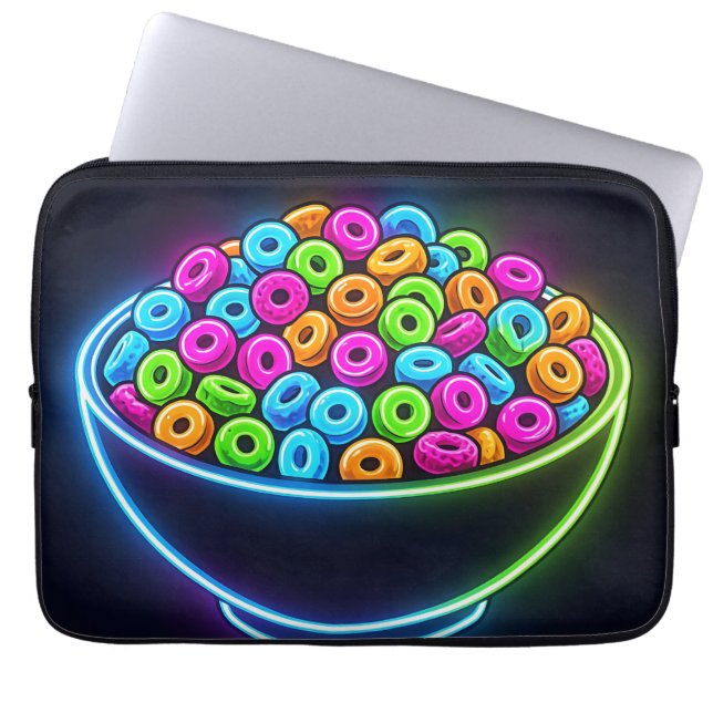 Funda Para Portátil Tazón de cereal con brillo de neón (Frente)