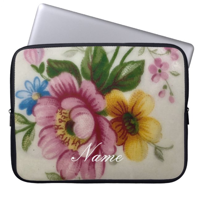 Funda Para Portátil Tea Cup Floral Bouquet (Frente)