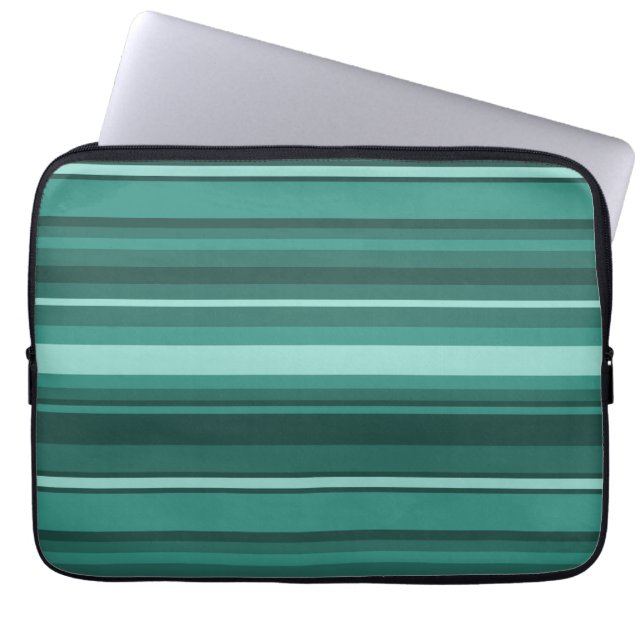 Funda Para Portátil Teal stripes (Frente)