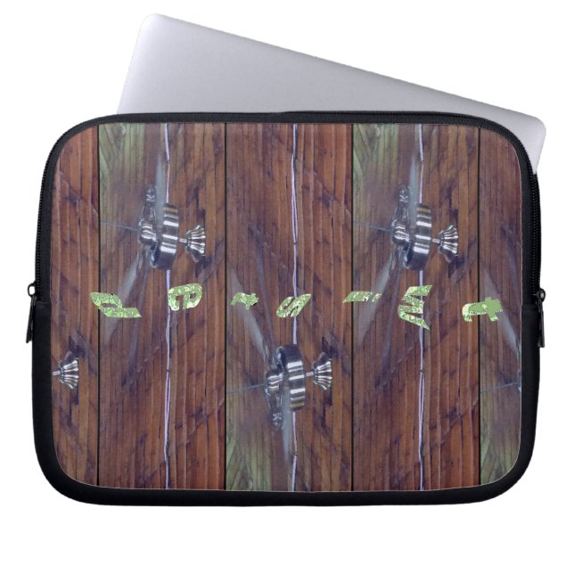 Funda Para Portátil Techo de madera, ventiladores cromados (Frente)
