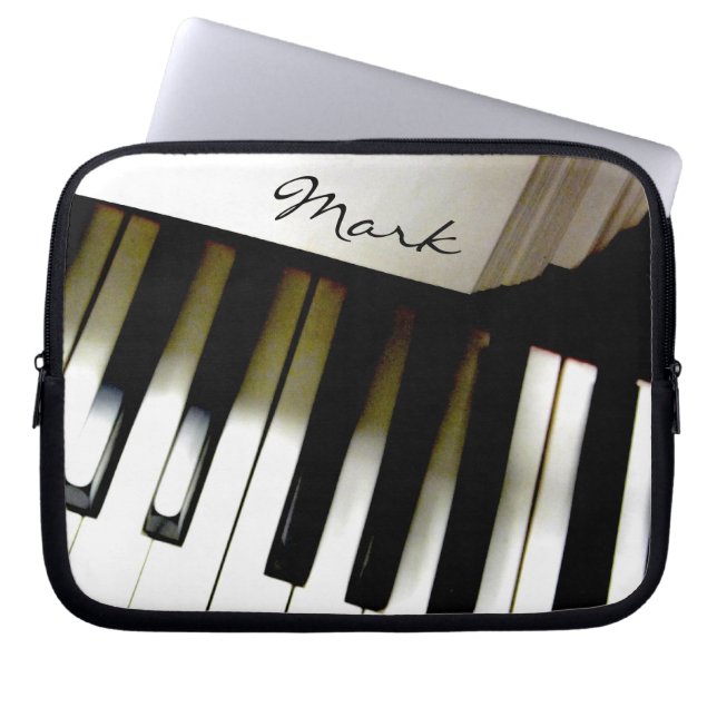 Funda Para Portátil Teclado de piano de la música personalizado (Frente)