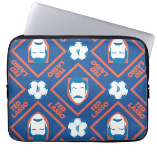 Funda Para Portátil Ted Lasso Patrón de diamantes de cara y bolas