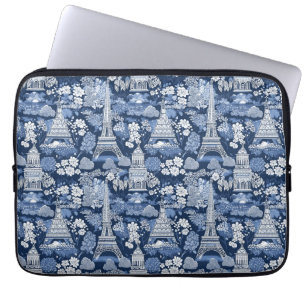 Funda Para Portátil Tejido con motivos de tela azul parisino