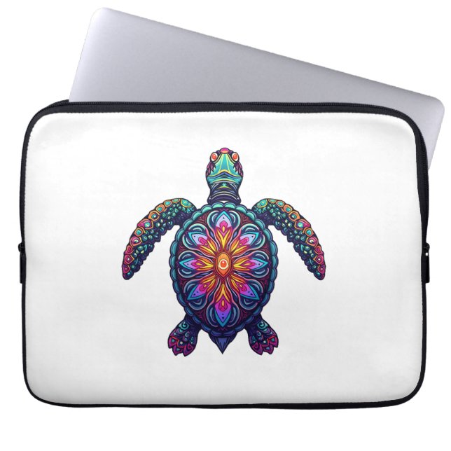 Funda Para Portátil Tejido de animales oceánicos tinte marino tribal a (Frente)
