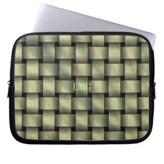 Funda Para Portátil Tejido de cesta dorada