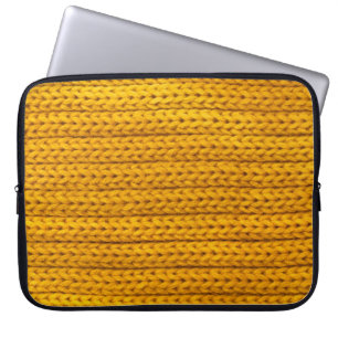 Funda Para Portátil Tejido de punto amarillo de hilados.