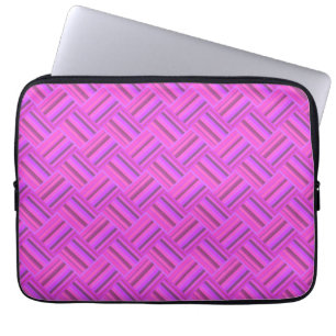 Funda Para Portátil Tejido de rayas rosadas diagonal patrón