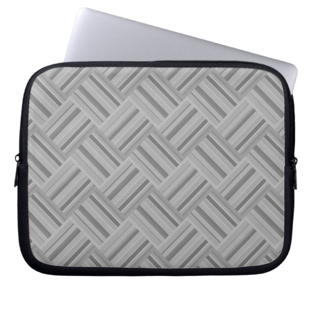 Funda Para Portátil Tejido diagonal de rayas grises (Frente)
