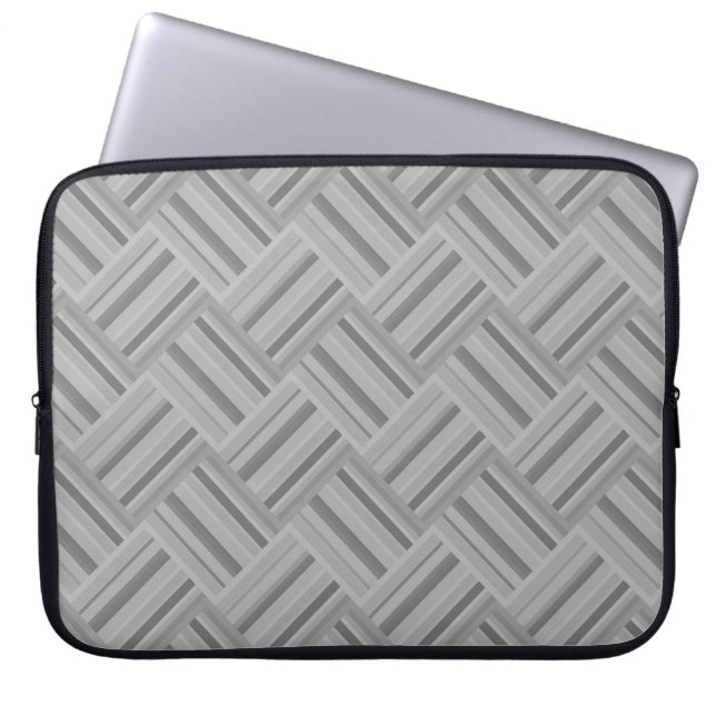 Funda Para Portátil Tejido diagonal de rayas grises (Frente)