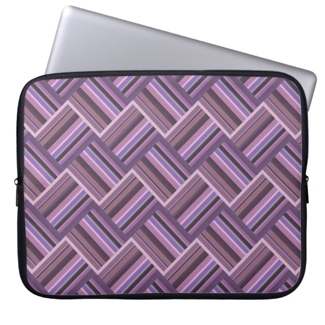 Funda Para Portátil Tejido diagonal de rayas malvas (Frente)