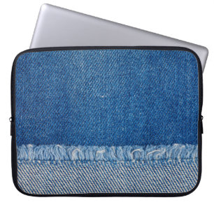 Funda Para Portátil Tejidos Blue Jeans Fondo, textura de denim