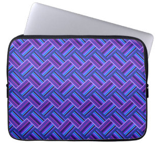 Funda Para Portátil Tejidos de rayas azules y violetas