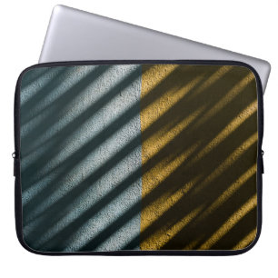 Funda Para Portátil Tejidos de rayas negras y marrones