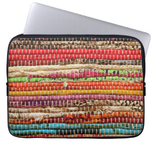 Funda Para Portátil Tejidos de tela rayada de cuerda natural