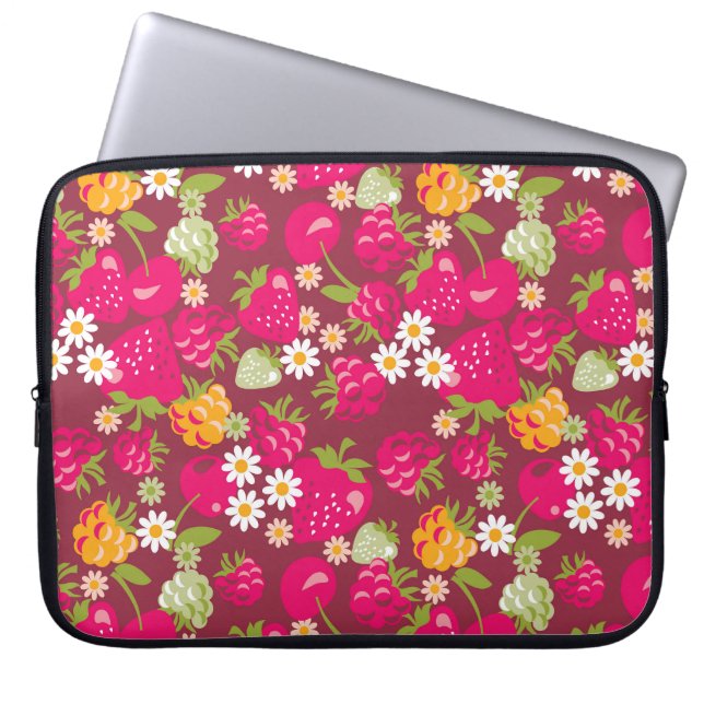 Funda Para Portátil Tela de Berry: Profunda Red Seamless (Frente)