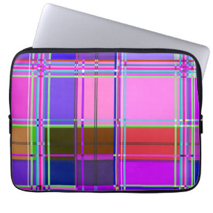 Funda Para Portátil Tela de cuadros rosa estampado Madras