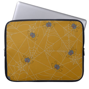Funda Para Portátil telaraña y calabazas de Halloween