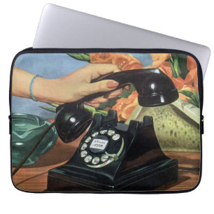 Funda Para Portátil Teléfono retro con marcación rotatoria, negocio vi