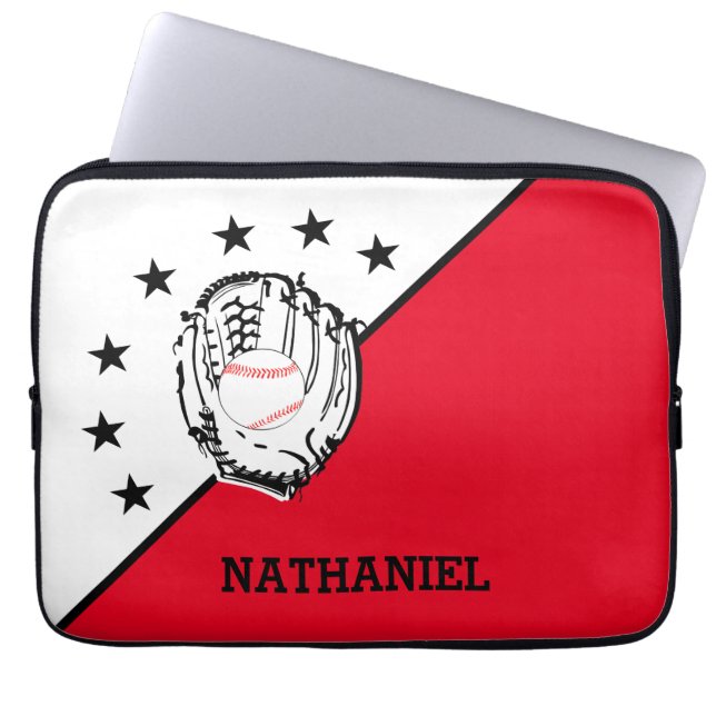 Funda Para Portátil Tema de béisbol personalizado (Frente)