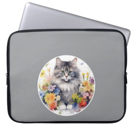 Funda Para Portátil Tema de gato adorable, foto de tu mascota