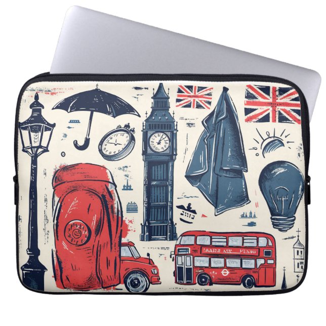 Funda Para Portátil Tema de Inglaterra en Londres (Frente)