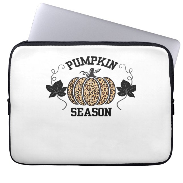 Funda Para Portátil Temporada de calabaza Cheetah Print Pumpkin Fall D (Frente)
