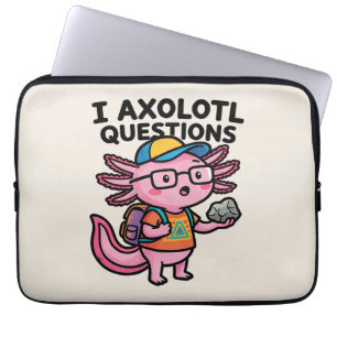 Funda Para Portátil Tengo preguntas de ajolote escolar sostiene curios