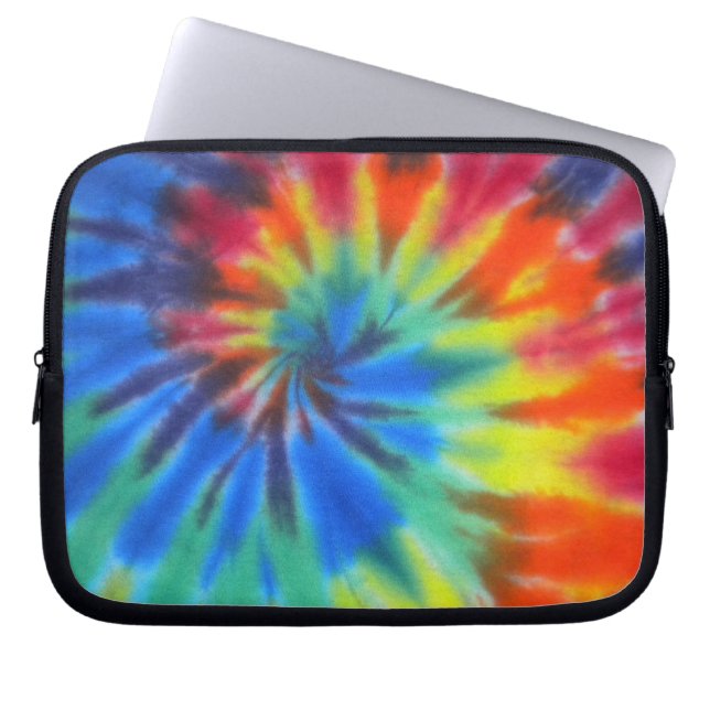 Funda Para Portátil Teñido anudado espiral azul (Frente)