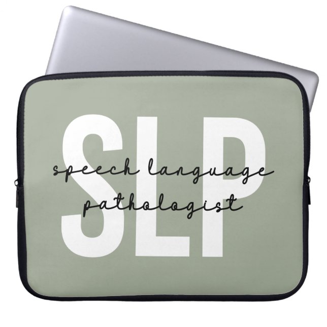 Funda Para Portátil Terapia del habla del patólogo del SLP (Frente)