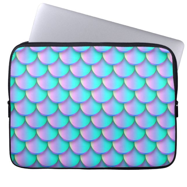 Funda Para Portátil Ternera de sirena holográfica brillante (Frente)