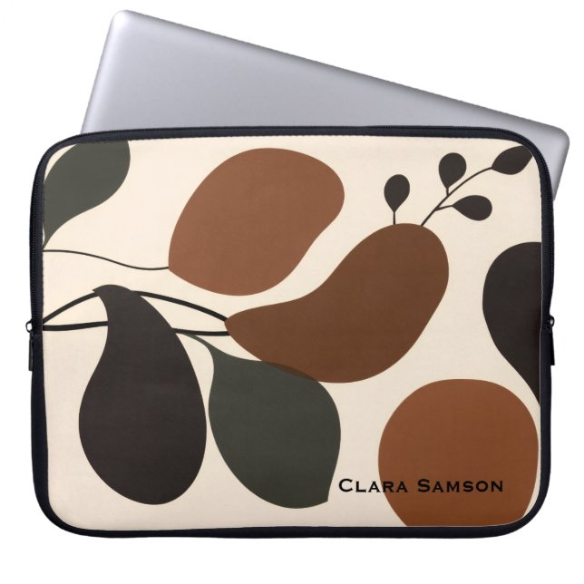 Funda Para Portátil Terracota Personalizada Silueta Abstracta Boho (Frente)