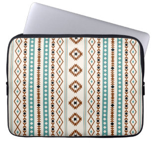 Funda Para Portátil Terracota Verde azulada azteca crema negra mixta (