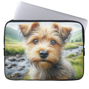 Funda Para Portátil Terrier Adorable en Acuarela