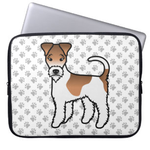 Funda Para Portátil Terrier de zorro de alambre blanco y bronceado, pe