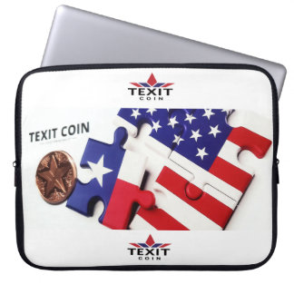 Funda Para Portátil "TeXit Coin 15" Pieza de Rompecabezas y Logo 