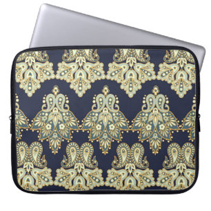 Funda Para Portátil Textil Asiático: Ilustracion Floral Paisley