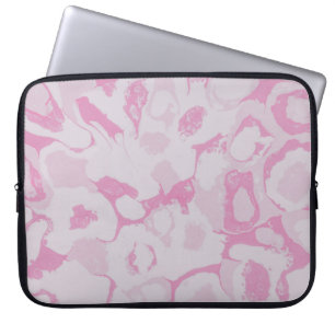 FUNDA PARA PORTÁTIL TEXTIL DE FLORES ROSA Y BLANCA