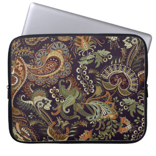 Funda Para Portátil Textil Paisley Colorful: Diseño de cosecha étnica